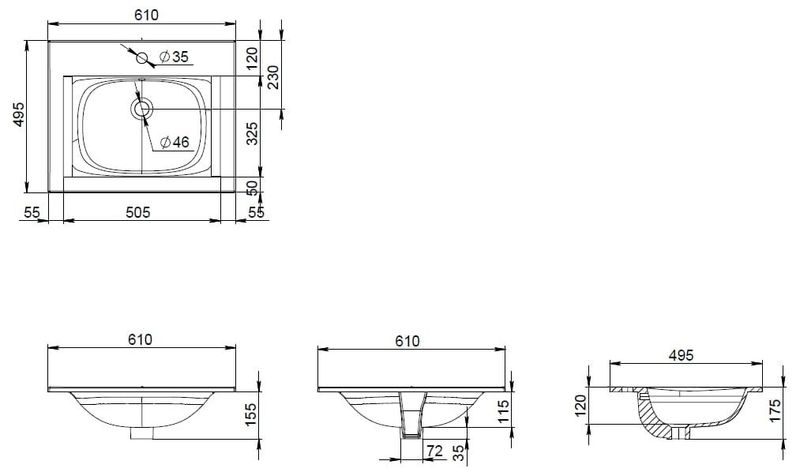 Раковина мебельная накладная AM.PM Spirit M70AWCC0602WG 60 см