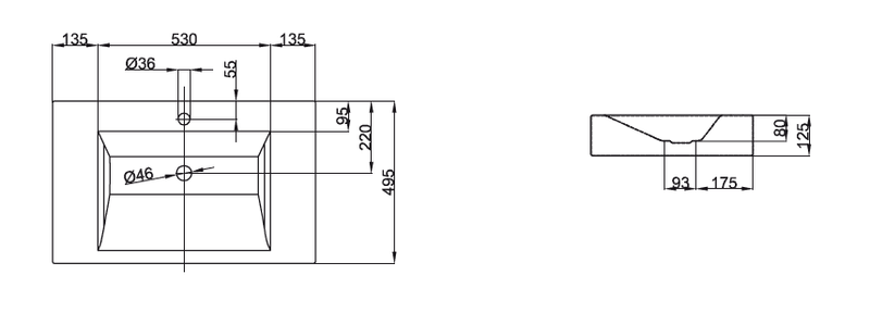 Раковина подвесная Bette Aqua A054-000 80х49,5