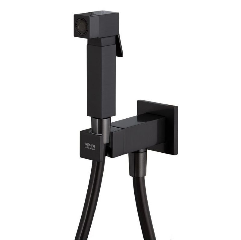 Гигиенический душ Remer Absolute Matt Black Q64NO (черный матовый), смеситель и скрытая часть в комплекте