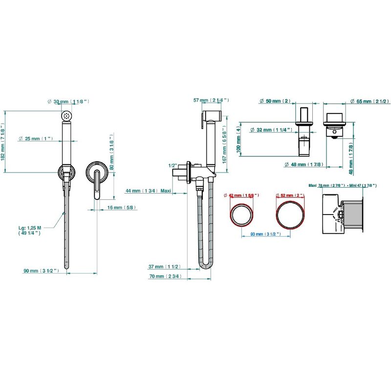 Гигиенический душ со смесителем THG Corvair a manettes Fior di Bosco U8L-F01-5840/MBG (золотой)