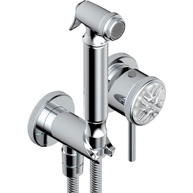 Гигиенический душ со смесителем THG Hirondelles Platinum Stamped A4K-A02-5840/MBG (хром, платина)