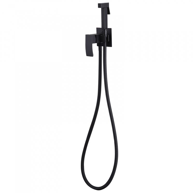 Гигиенический душ со смесителем Abber Wasserfall AF8625B (черный матовый)