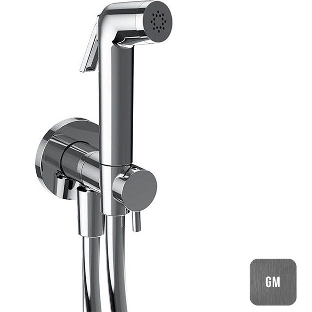 Гигиенический комплект Almar E136003.GM (оружейный металл брашированный PVD), подключение на холодную воду