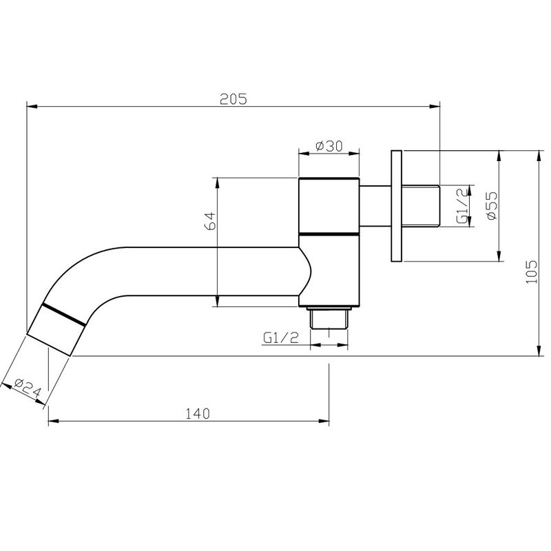 Излив для ванны BelBagno Ancona ANCONA-BCA-CRM (хром)