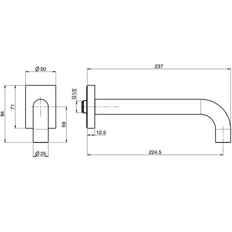 Излив для ванны настенный Fima Carlo Frattini Switch On F5976NS (черный матовый)