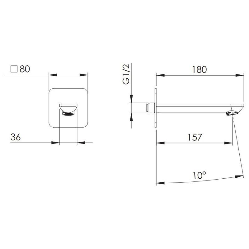 Излив для ванны Remer Energy Brushed Nickel 91EYNP (никель брашированный глянцевый), 18 см
