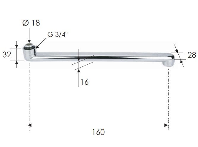 Излив Remer 9216 (хром)