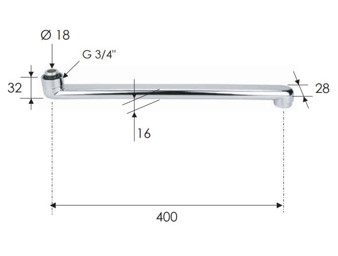 Излив Remer 9240 (хром)