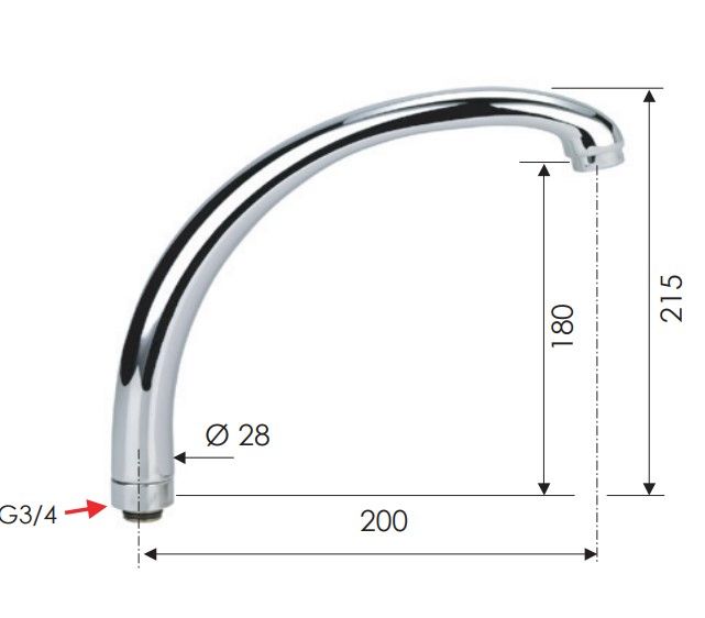 Излив Remer 92C (хром)