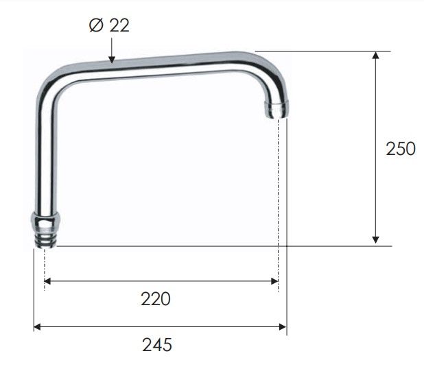 Излив Remer 92U (хром)