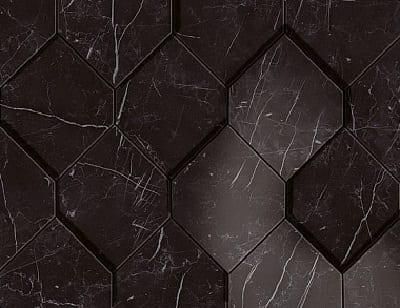 Мозаика Atlas Concorde Marvel Stone Nero Marquina Mosaico Esagono 3D Lapp. AS4B 28.2х35.3