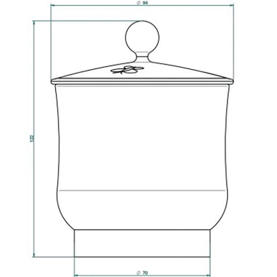 Китайская коробка с белой фарфоровой крышкой THG Capucine Vert Decor Platine A7E-A02-4619 (платина, зеленый, белый)