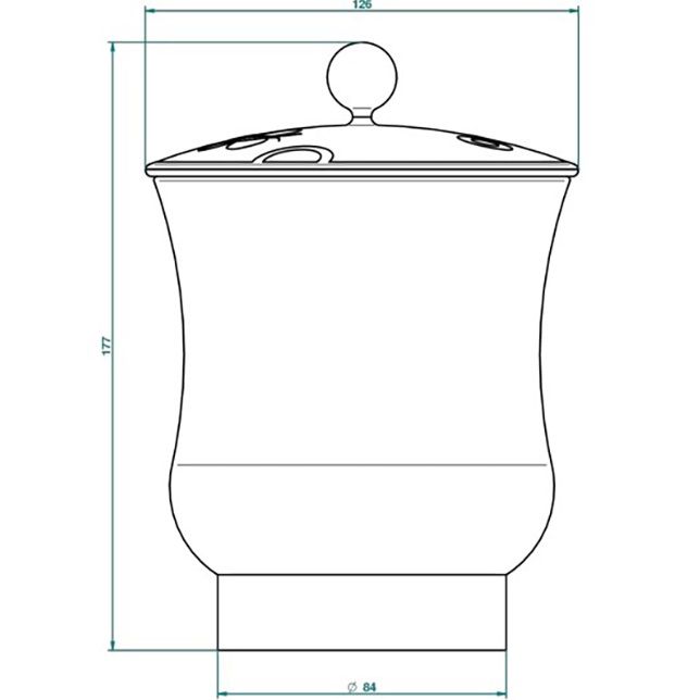 Китайская коробка с белой фарфоровой крышкой THG Capucine Vert Decor Platine A7E-A02-4621 (платина, зеленый, белый)