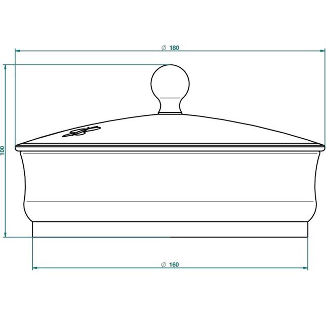 Китайская коробка с белой фарфоровой крышкой THG Capucine Vert Decor Platine A7E-A02-4623 (платина, зеленый, белый)