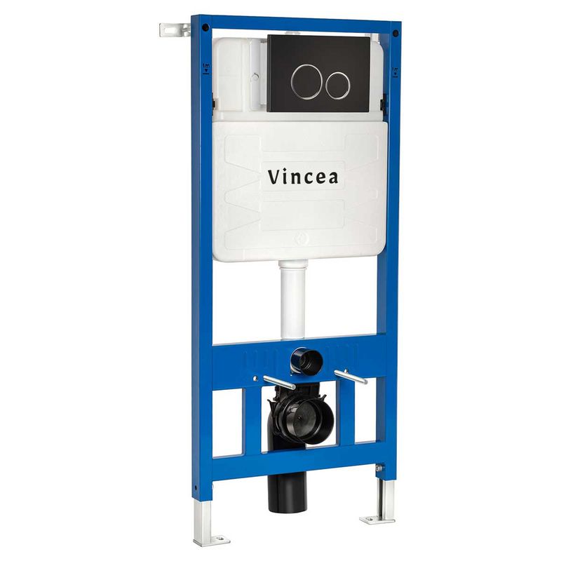 Кнопка смыва механическая Vincea VFP-005MB 24.5х16.5 (черный матовый), 2 режима
