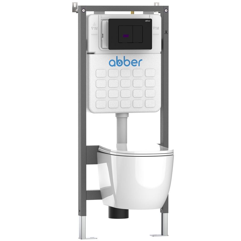 Кнопка смыва сенсорная Abber AC0122SMB (черный матовый)