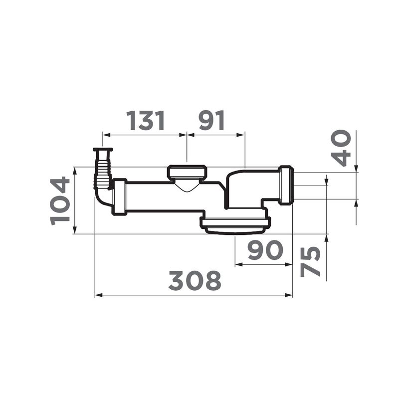 Компактный сифон для 1-чашевой мойки Omoikiri S-01 4996119