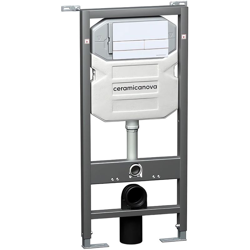 Комплект 4 в 1: Ceramica Nova CN3009_1002W_1000 Унитаз подвесной Forma Rimless + Инсталляция Envision + Шумоизоляция + Кнопка смыва Flat (белый)