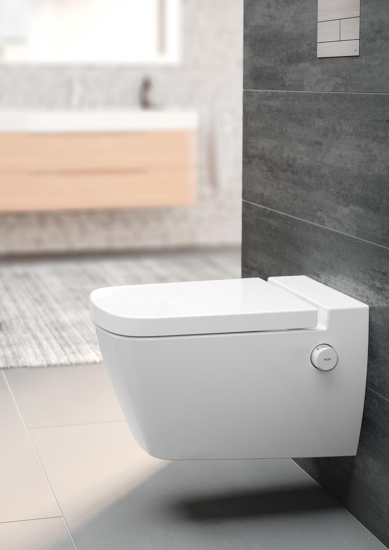Комплект TECEbase 2.0 с панелью смыва ТЕСЕnow и унитазом c функцией биде TECEone K440407.WC2 (черный матовый)