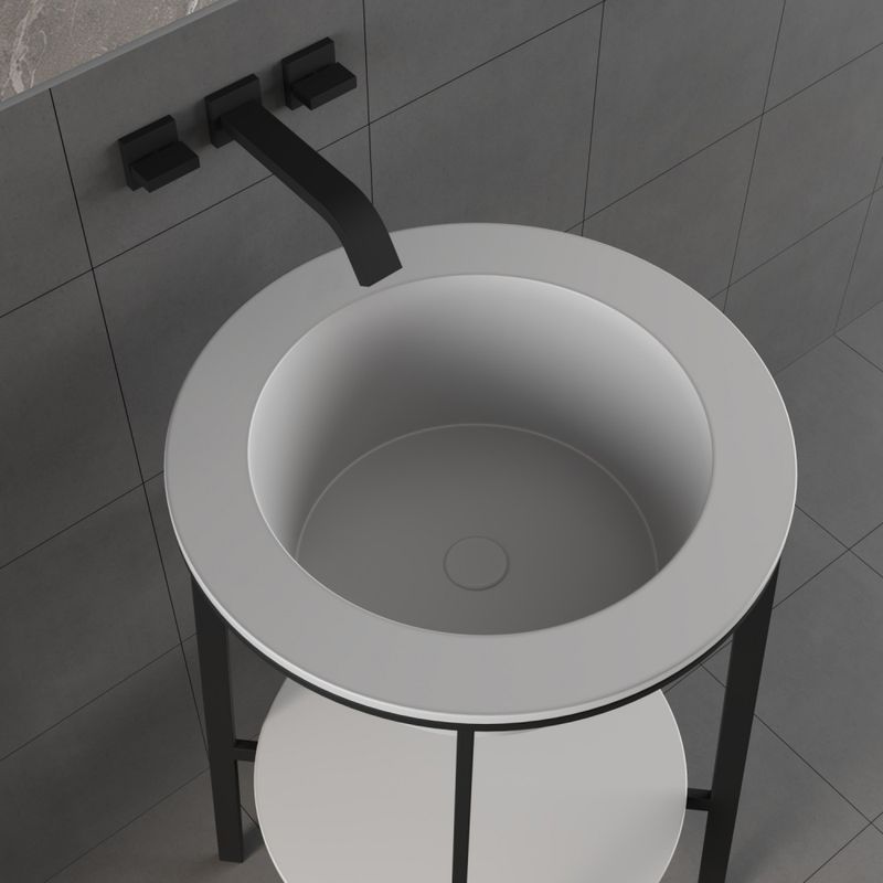 Консоль с керамической раковиной Abber Bequem AC2130 50x50x85 (белый)
