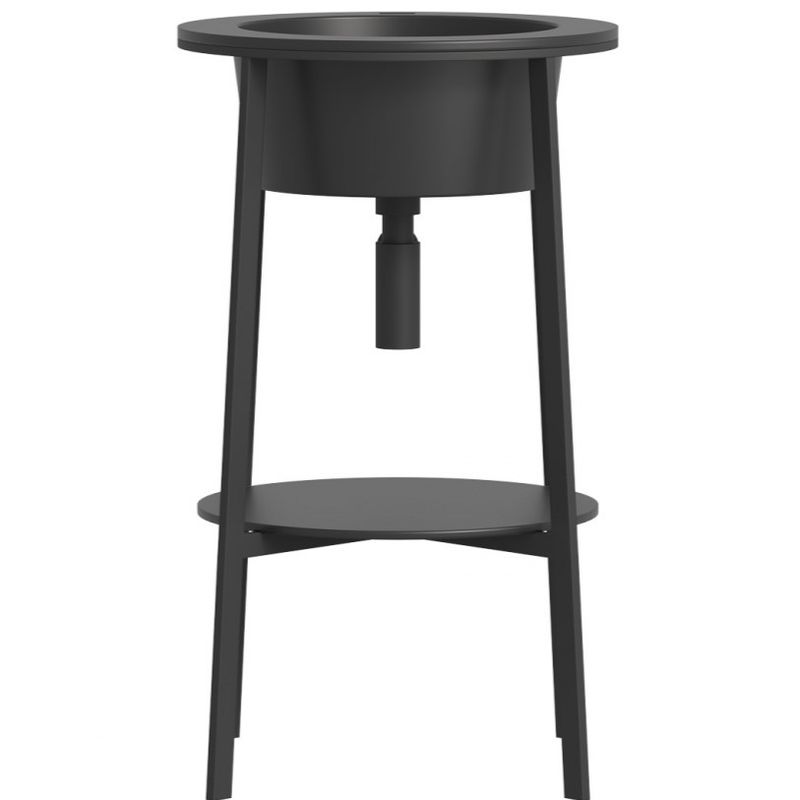 Консоль с керамической раковиной Abber Bequem AC2130MB 50x50x85 (черный матовый)