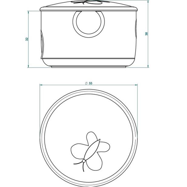 Коробка для таблеток фарфоровая настольная 5.5x5.5 см. THG Capucine Mauve Decor Or A7D-A02-4616 (золотой, лиловый, белый)
