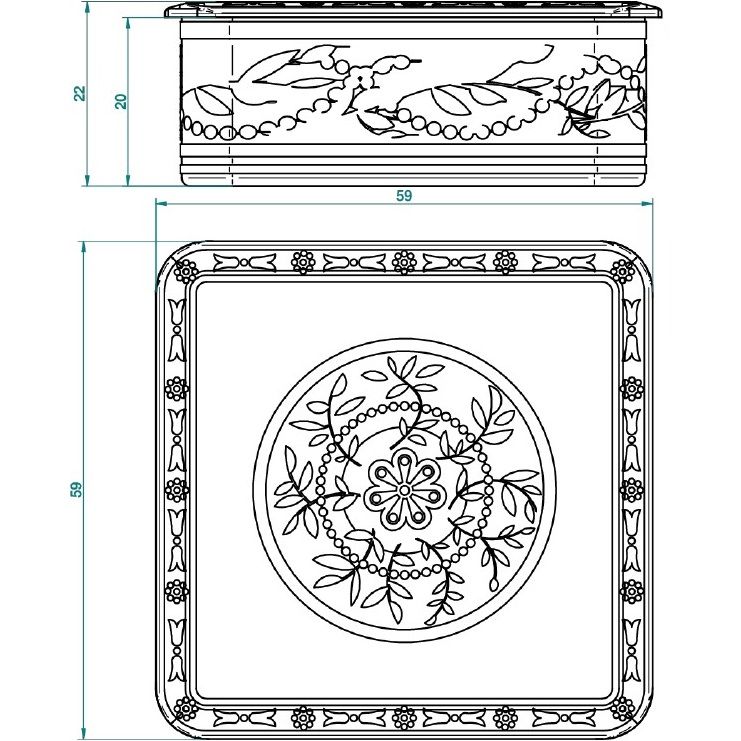 Коробка для таблеток керамическая 5.5x5.5 см. Marquise platinum decor A7G-A02-4617 (белый, платина)