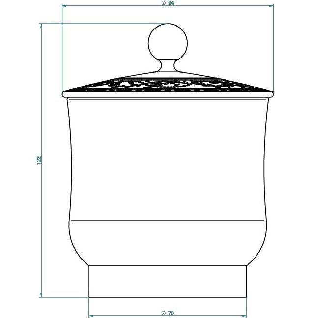 Коробка с белой фарфоровой крышкой Marquise Porcelaine Noire A7F-A02-4619 (золотой, черный)