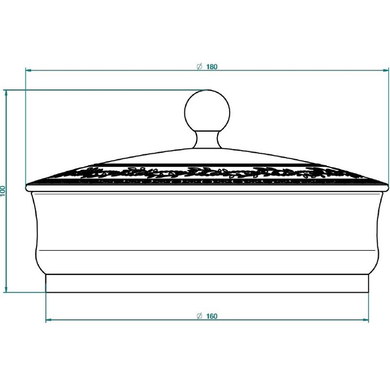 Коробка с белой фарфоровой крышкой Marquise Porcelaine Noire A7F-A02-4623 (золотой, черный)
