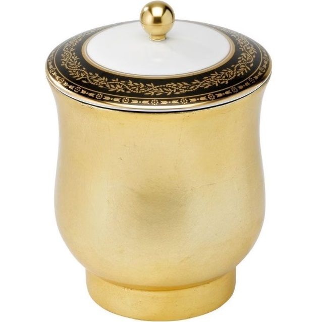 Коробка с фарфоровой крышкой THG Marquise noir decor Or A7F-A02-4621 (золотой, черный, белый)