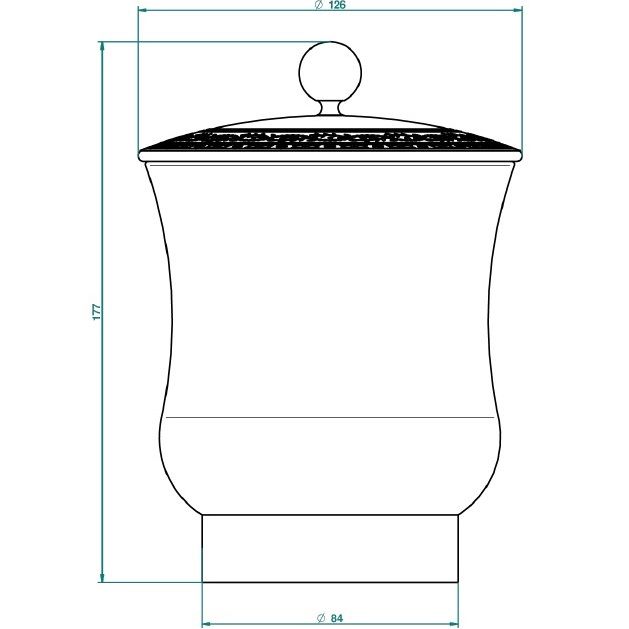 Коробка с фарфоровой крышкой THG Marquise noir decor Or A7F-A02-4621 (золотой, черный, белый)