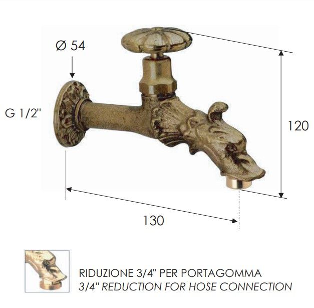 Кран водоразборный Remer 202MA (желтый)
