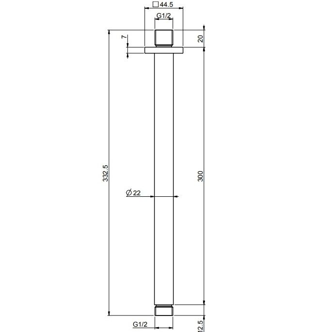 Кронштейн для верхнего душа потолочный 15см, 1/2 Fima Carlo Frattini Soffioni F2587CR (хром)