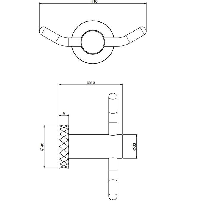Крючок двойной Fima Carlo Frattini Accessori F6004T/2VCR (хром)