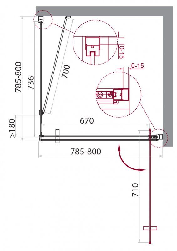 Душевой уголок BelBagno Marmi MARMI-A-1-80-C-Cr 80x80