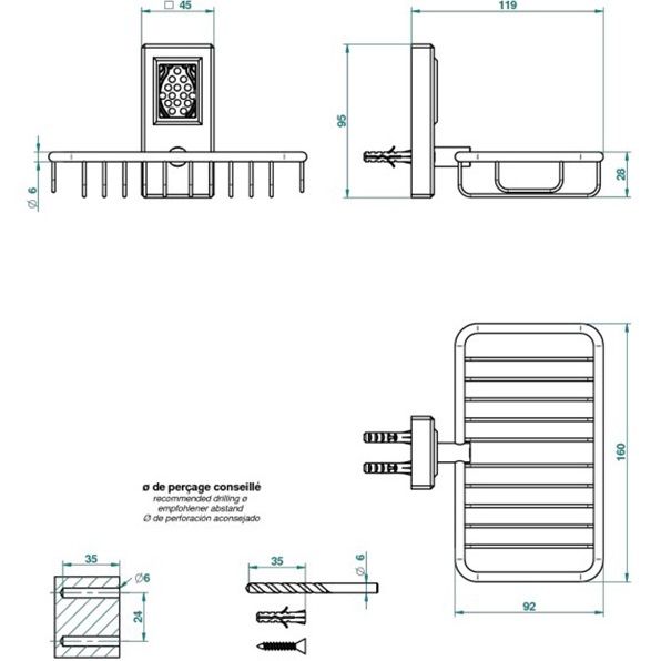 Мыльница-корзина металлическая THG Metropolis cristal clair A2A-A02-620 (хром)