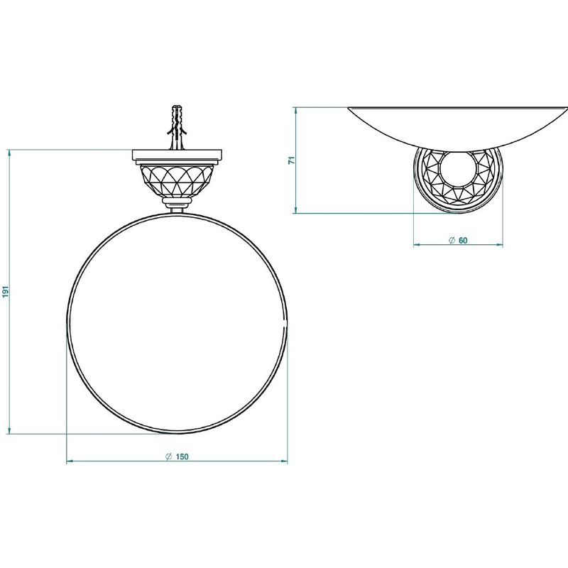 Мыльница металлическая подвесная THG Mandarine Cristallia Diamant U1K-F01-546GM (золотой)