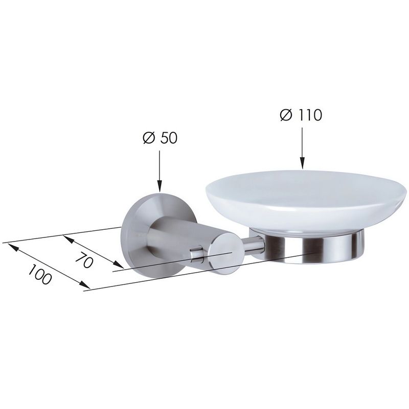 Мыльница Remer Minimal Inox Mi10INOXCR (хром, белый), настенная