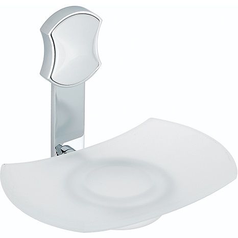 Мыльница стеклянная подвесная THG Infini white porcelain U2D-A02-500 (хром, белый)