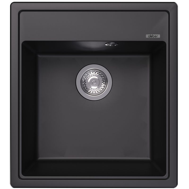 Мойка кухонная Abber Quarz AQ2901B 51х46 (черный), слив-перелив