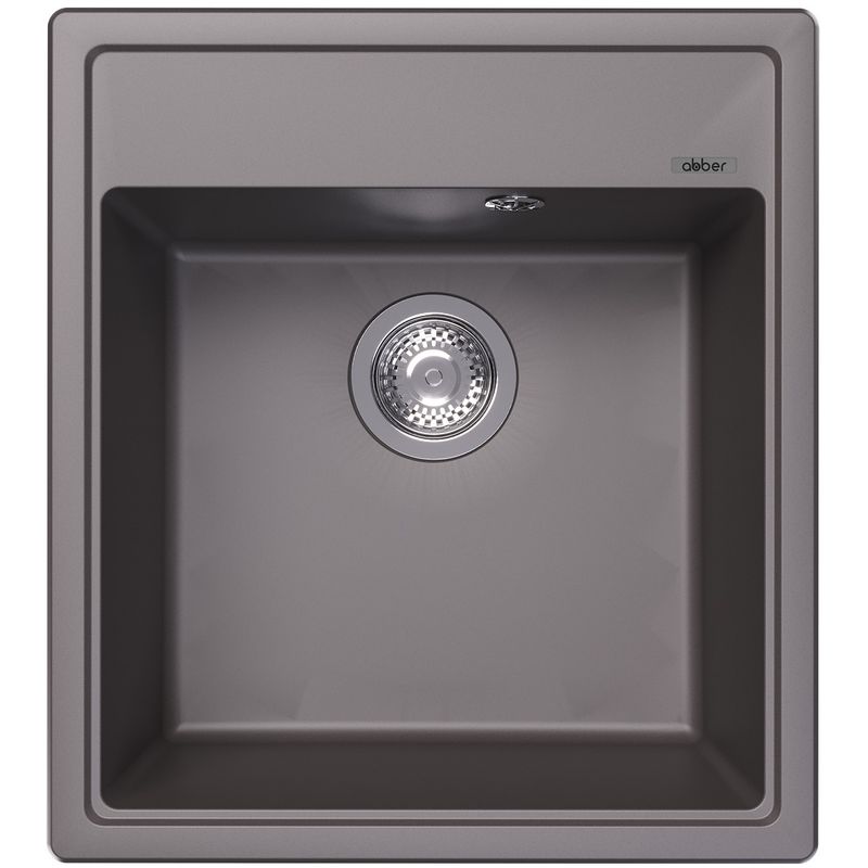 Мойка кухонная Abber Quarz AQ2901G 51х46 (серый), слив-перелив