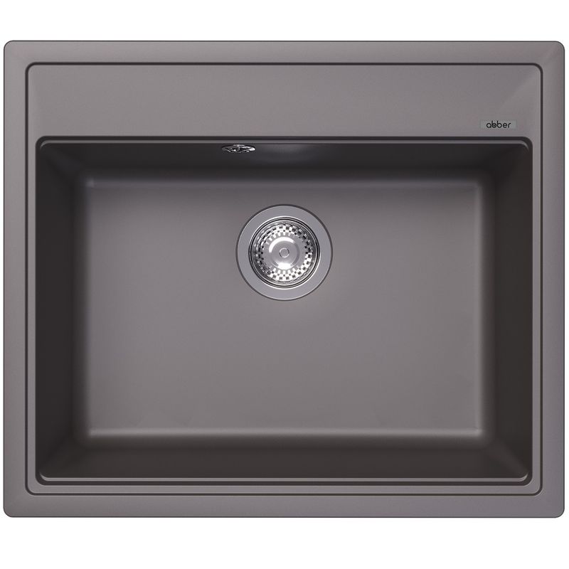Мойка кухонная Abber Quarz AQ2902G 60х51 (серый), слив-перелив