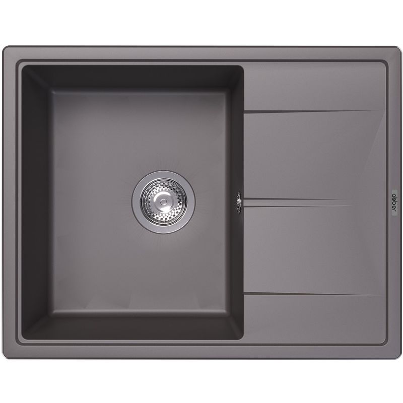 Мойка кухонная Abber Quarz AQ2903G 65х51 (серый), слив-перелив