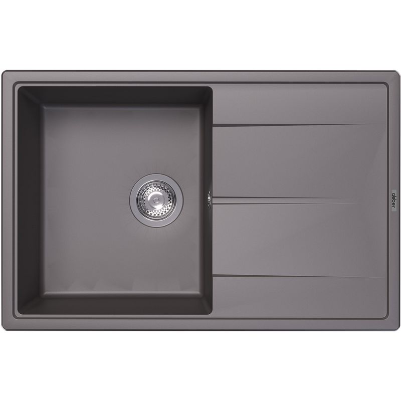 Мойка кухонная Abber Quarz AQ2904G 78х51 (серый), слив-перелив
