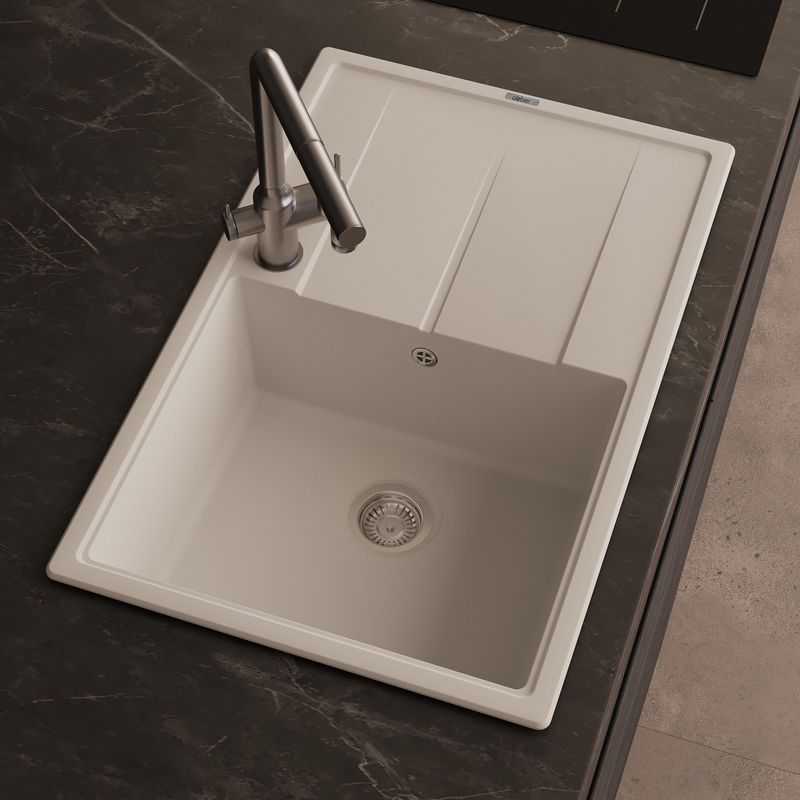 Мойка кухонная Abber Quarz AQ2904W 78х51 (белый), слив-перелив