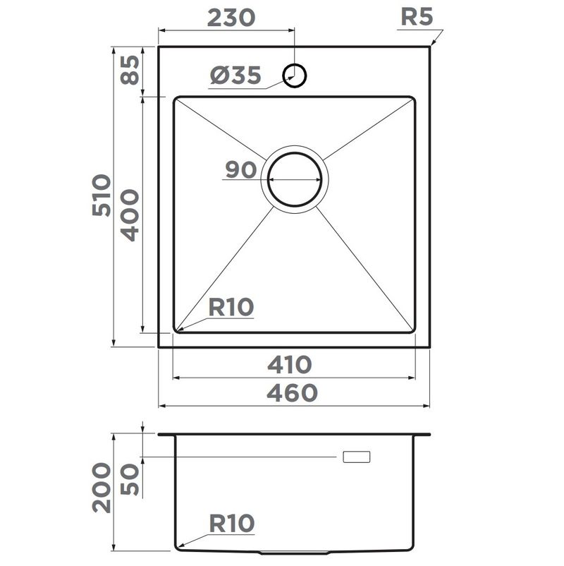Мойка кухонная Omoikiri Akisame 46-GM 4973095 46x51 (вороненая сталь)