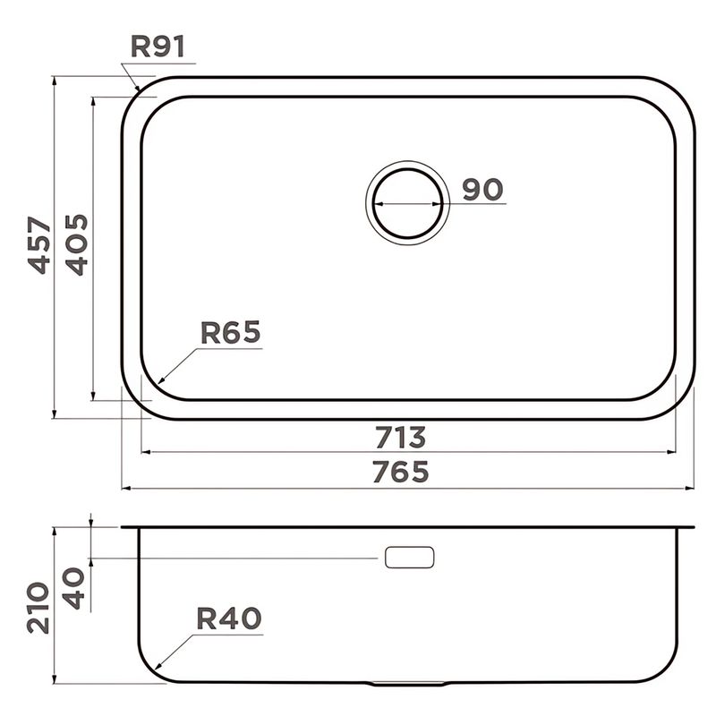 Мойка кухонная Omoikiri Omi 76-U/I-IN 4993500 (нержавеющая сталь)