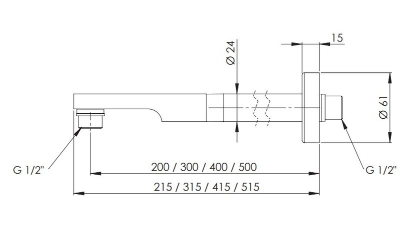 Отвод для душа Remer 20 см. 348N20 (хром)