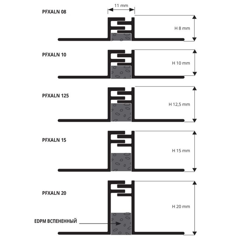 Деформационный шов Progress Profiles Proflex PFXALN 10 2.5 м. (алюминий)