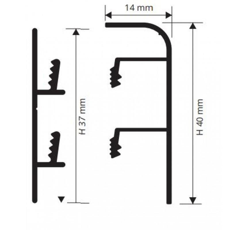 Клипса для плинтуса Progress Profiles Proskirting PKGS 37 (серебро)